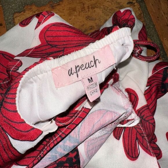 Floral Red Flower Romper Ruffle - Picture 9 of 9